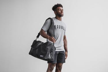 Nobull Waxed Canvas Men's Duffle Black | Australia (LY9846)